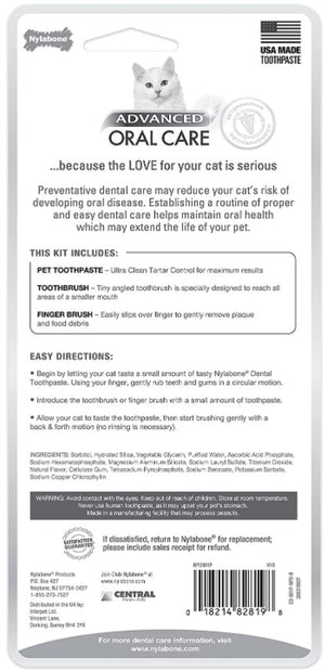 3 count Nylabone Advanced Oral Care Cat Dental Kit