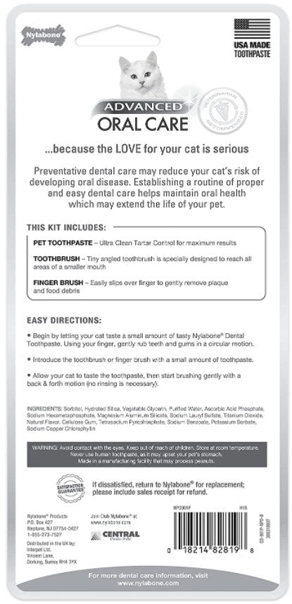 1 count Nylabone Advanced Oral Care Cat Dental Kit