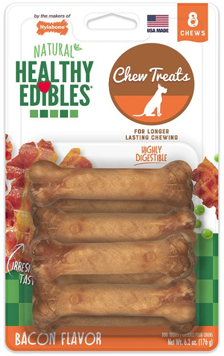 64 count (8 x 8 ct) Nylabone Healthy Edibles Chews Bacon Petite