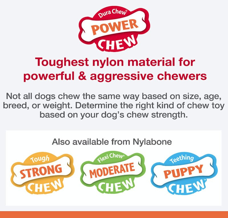 Nylabone Dura Chew Barbell Chew Toy Peanut Butter Flavor - PetMountain.com