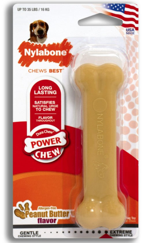 Wolf - 1 count Nylabone Dura Chew Bone Peanut Butter Flavor