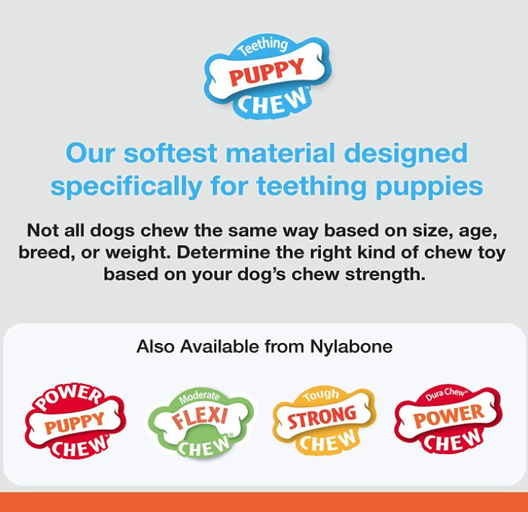 1 count Nylabone Puppy Chew Dental Bone Pink