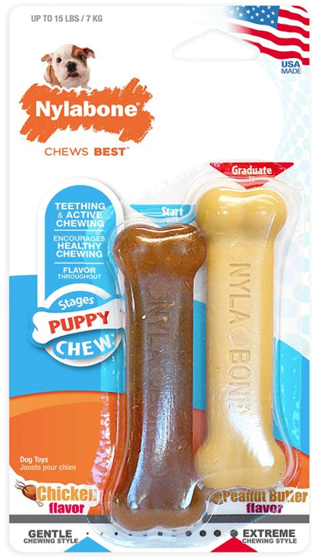 2 count Nylabone Puppy Chew Twin Pack Petite