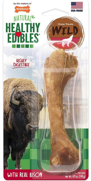Nylabone Healthy Edibles Natural Wild Bison Chew Treats Large - PetMountain.com