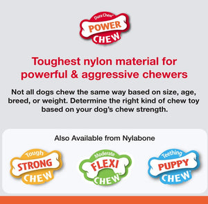 Nylabone Dura Chew Power Chew Cheese Bone Dog Toy Wolf - PetMountain.com