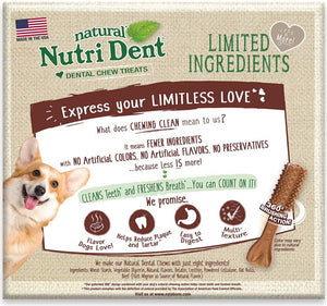 Nylabone Natural Nutri Dent Filet Mignon Limited Ingredients Large Dog Chews - PetMountain.com