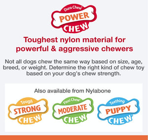Giant - 4 count Nylabone Power Chew Wishbone Dog Chew Toy Bison Flavor