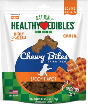 Nylabone Natural Healthy Edibles Bacon Chewy Bites Dog Treats - PetMountain.com
