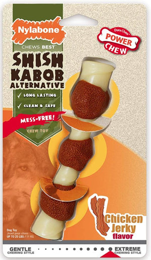 Nylabone Power Chew Shish Kabob Mess Free Nylon Chew Toy Chicken Jerky Flavor Regular - PetMountain.com