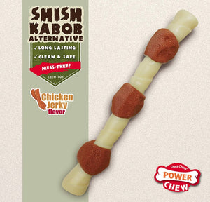1 count Nylabone Power Chew Shish Kabob Mess Free Nylon Chew Toy Chicken Jerky Flavor Regular
