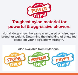 4 count Nylabone Power Chew Bison Bone Alternative Dog Chew Toy Beef Flavor