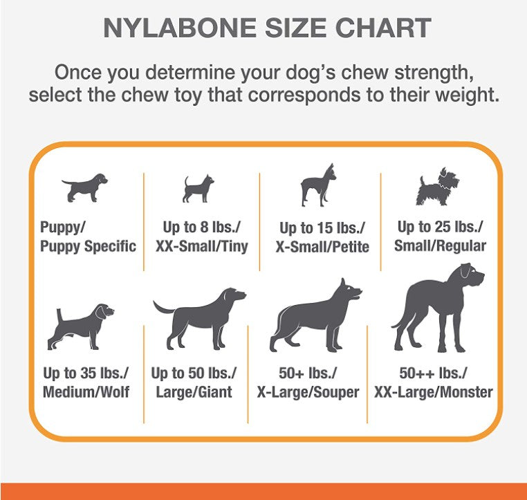 4 count Nylabone Power Chew Bison Bone Alternative Dog Chew Toy Beef Flavor