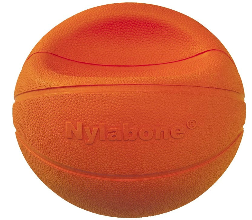 1 count Nylabone Power Play B-Ball Grips Basketball Medium 4.5" Dog Toy