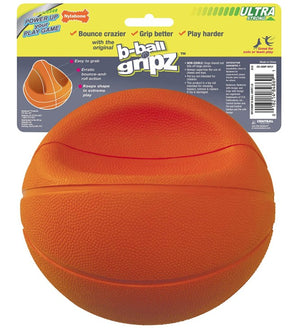 1 count Nylabone Power Play B-Ball Grips Basketball Large 6.5" Dog Toy