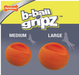 2 count Nylabone Power Play B-Ball Grips Basketball Large 6.5" Dog Toy