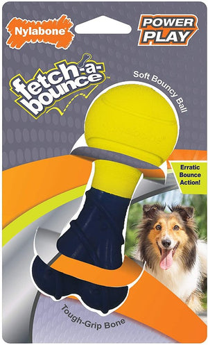 1 count Nylabone Power Play Fetch-a-Bounce Rubber Dog Toy