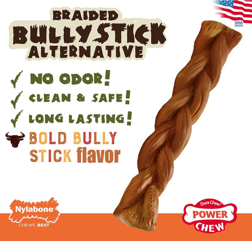 1 count Nylabone Power Chew Alternative Braided Bully Stick Giant