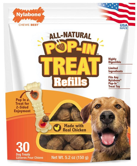 180 count (6 x 30 ct) Nylabone Pop-In Treat Refills for Power Chew Treat Toy Combo