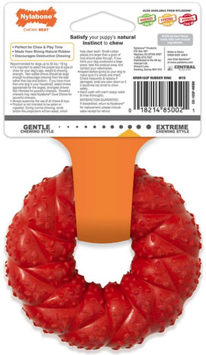 Nylabone Strong Chew Braided Ring Dog Toy Beef Flavor Wolf - PetMountain.com