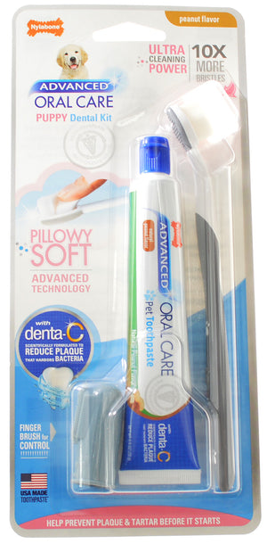 Nylabone Advanced Oral Care Puppy Dental Kit with Pillowy Soft-Bristle Toothbrush - PetMountain.com