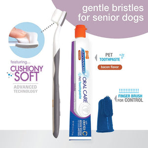 1 count Nylabone Advanced Oral Care Senior Dog Dental Kit with Cushiony Soft-Bristle Toothbrush