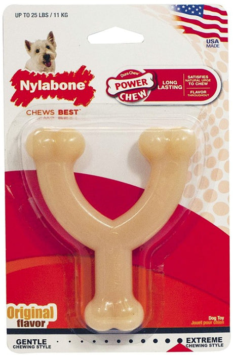 Regular - 12 count Nylabone Dura Chew Wishbone Original Flavor
