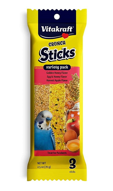 18 count (6 x 3 ct) Vitakraft Crunch Sticks Variety Pack Parakeet Treats