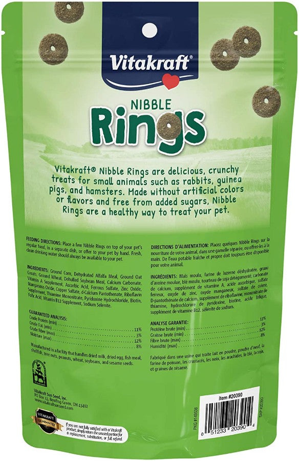 84 oz (8 x 10.5 oz) VitaKraft Nibble Rings Small Animal Treats