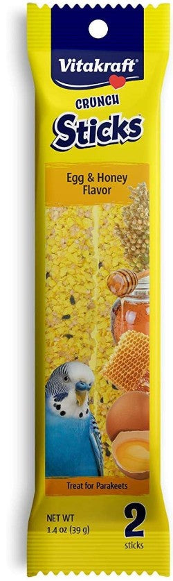 12 count (6 x 2 ct) Vitakraft Crunch Sticks Egg and Honey for Parakeets