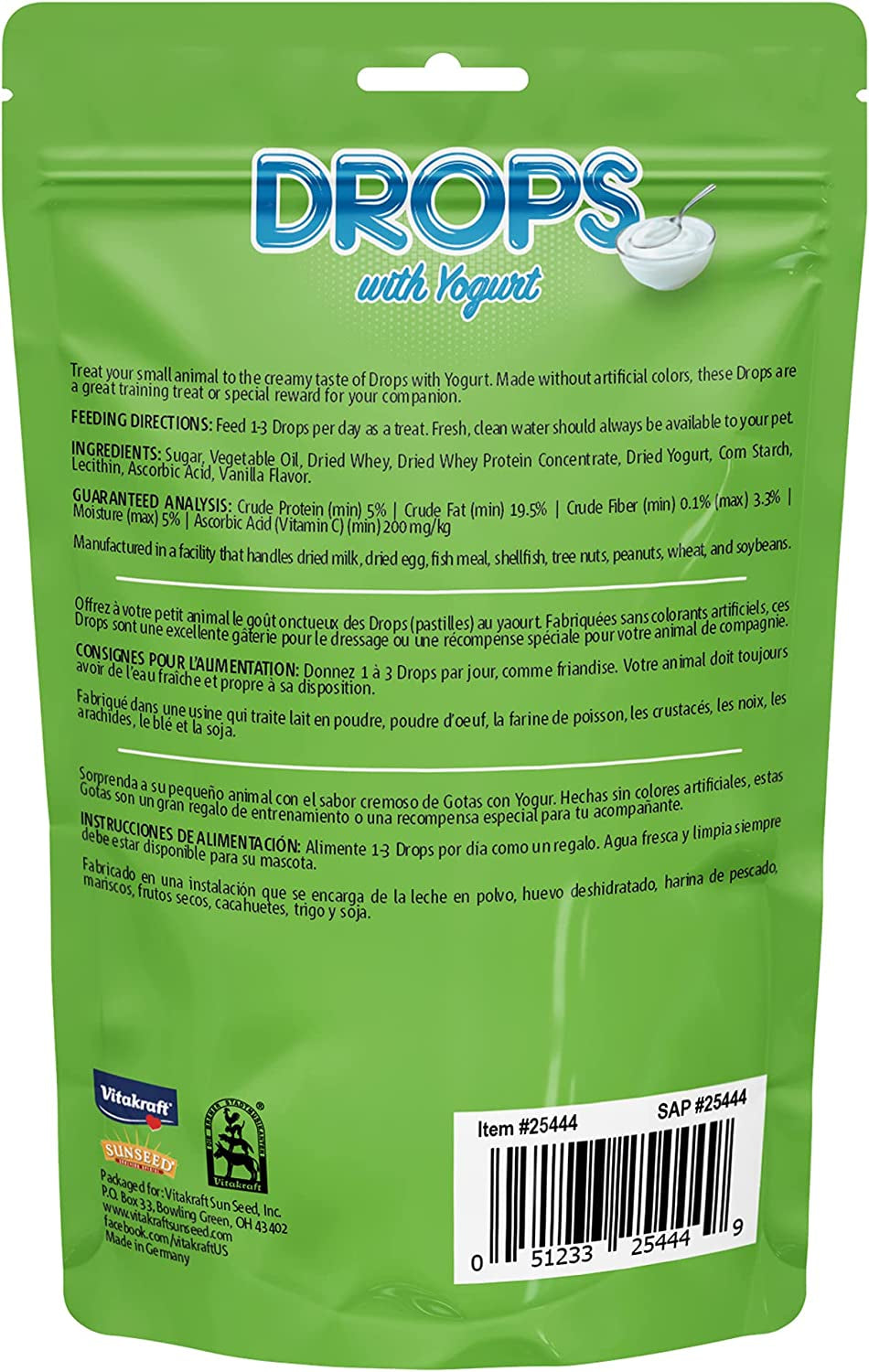 31.8 oz (6 x 5.3 oz) Vitakraft Yogurt Drops for Rabbits