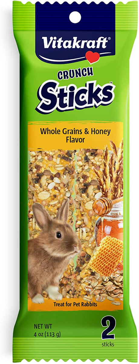 24 count (12 x 2 ct) Vitakraft Rabbit Crunch Sticks Whole Grains and Honey