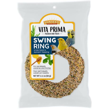 8 count Vitakraft Vita Prima Sunseed Swing Ring Grass and Spinach Bird Treat