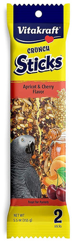 2 count Vitakraft Crunch Sticks Apricot and Cherry Parrot Treats
