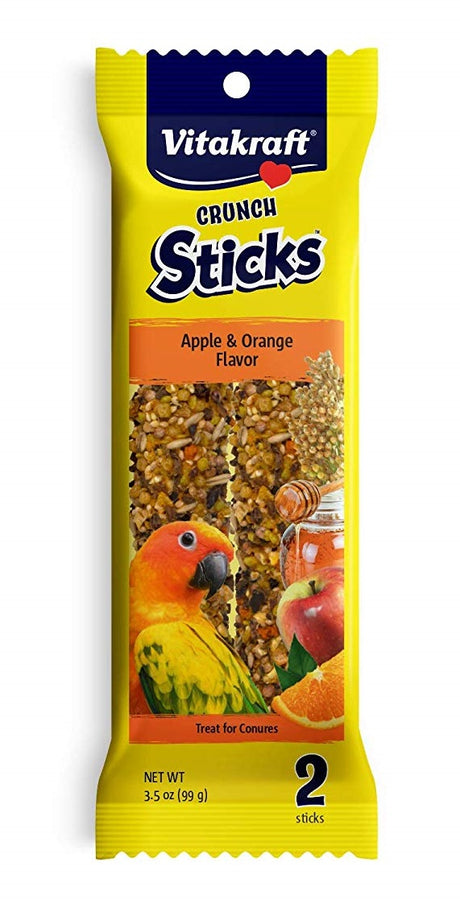 2 count Vitakraft Crunch Sticks Apple and Orange Conure Treats