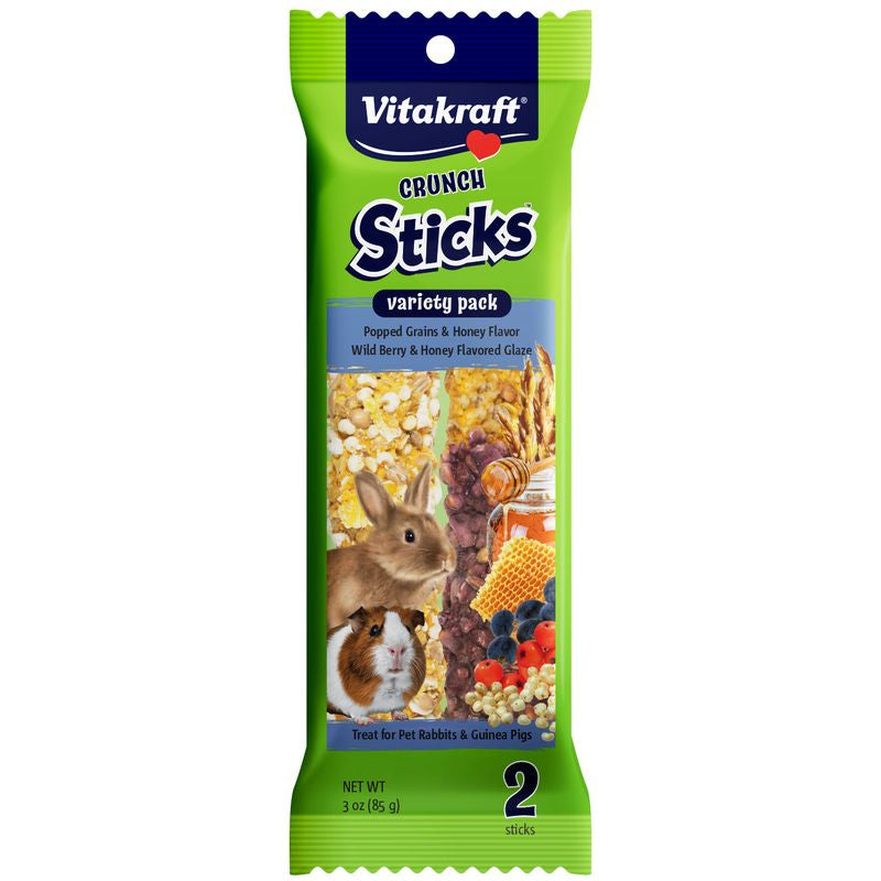 Vitakraft Crunch Sticks Variety Pack Rabbit and Guinea Pig Treats Popped Grains and Wild Berry - PetMountain.com