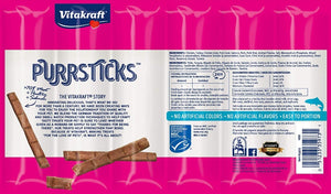 60 count (10 x 6 ct) Vitakraft PurrSticks Chicken and Salmon Treats for Cats