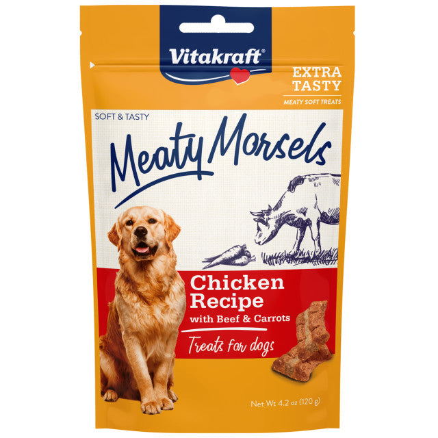 Vitakraft Meaty Morsels Mini Chicken Recipe with Beef and Carrots Dog Treat - PetMountain.com