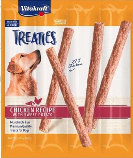 28 count (7 x 4 ct) VitaKraft Treaties Smoked Chicken with Sweet Potato Grab-n-Go Dog Treats