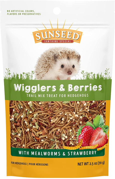 15 oz (6 x 2.5 oz) Vitakraft Sunseed Vita Prima Wigglers and Berries Trail Mix Hedgehog Treat