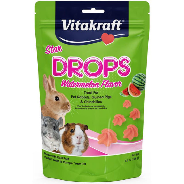 Vitakraft Star Drops Watermelon Flavor Treat for Rabbits, Guinea Pigs and Chinchillas - PetMountain.com