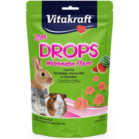 4.75 oz Vitakraft Star Drops Watermelon Flavor Treat for Rabbits, Guinea Pigs and Chinchillas