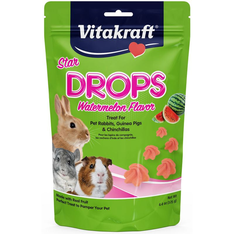 4.75 oz Vitakraft Star Drops Watermelon Flavor Treat for Rabbits, Guinea Pigs and Chinchillas