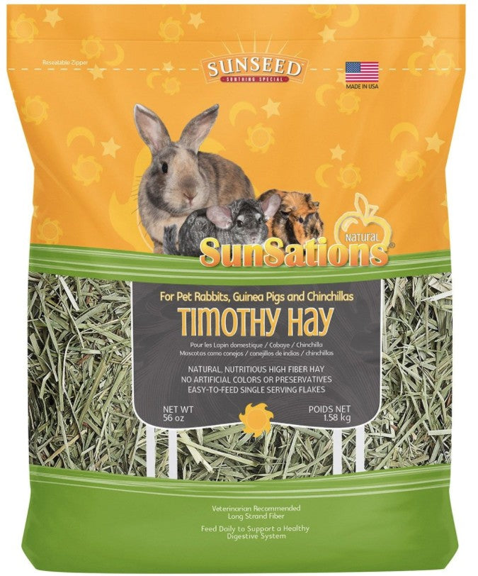 168 oz (3 x 56 oz) Sunseed SunSations Natural Timothy Hay