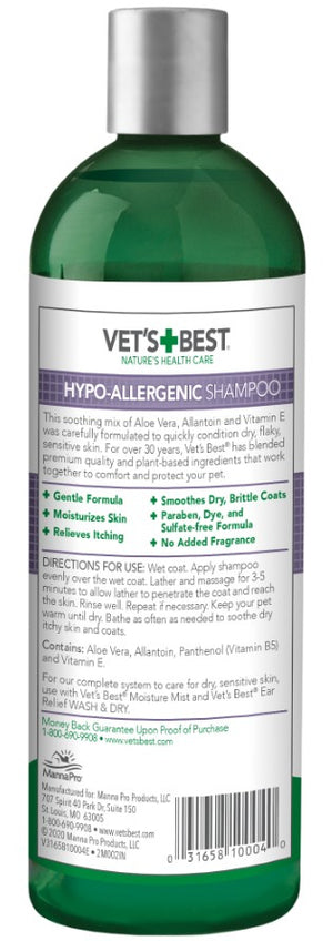 48 oz (3 x 16 oz) Vets Best Hypo-Allergenic Shampoo