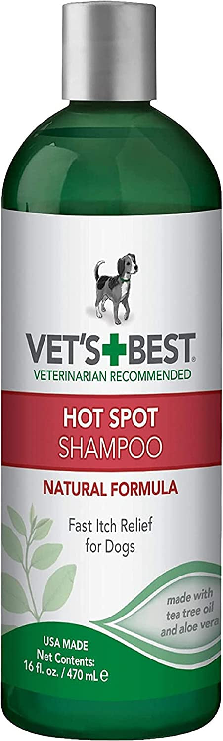 48 oz (3 x 16 oz) Vets Best Hot Spot Shampoo Tea Tree Oil and Aloe Vera for Itch Relief for Dogs and Pupppies
