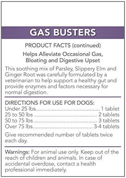 540 count (6 x 90 ct) Vets Best Gas Buster Tablets for Dogs
