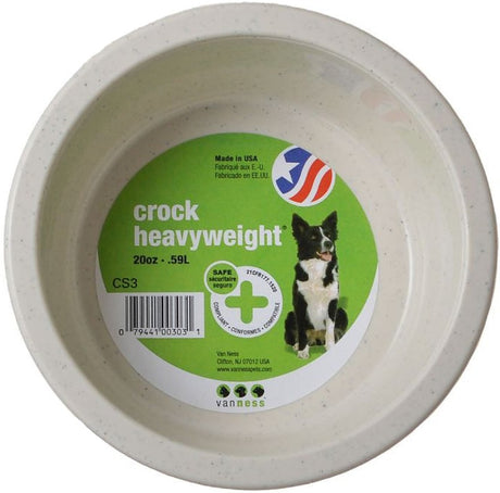 20 oz - 12 count Van Ness Crock Heavyweight Feeding Dish for Food or Water