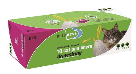 120 count (12 x 10 ct) Van Ness PureNess Drawstring Cat Pan Liners Small
