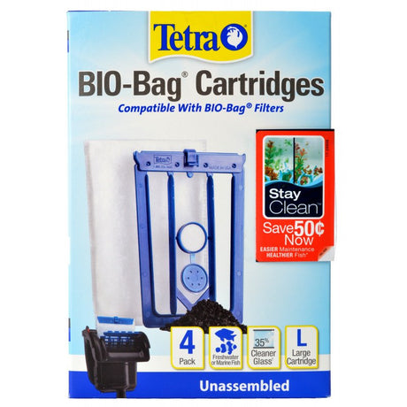 4 count Tetra Bio-Bag Cartridges with StayClean Large