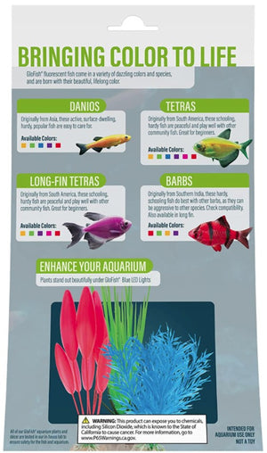 GloFish Aquarium Plant Multi-Pack Green, Blue, and Orange - PetMountain.com